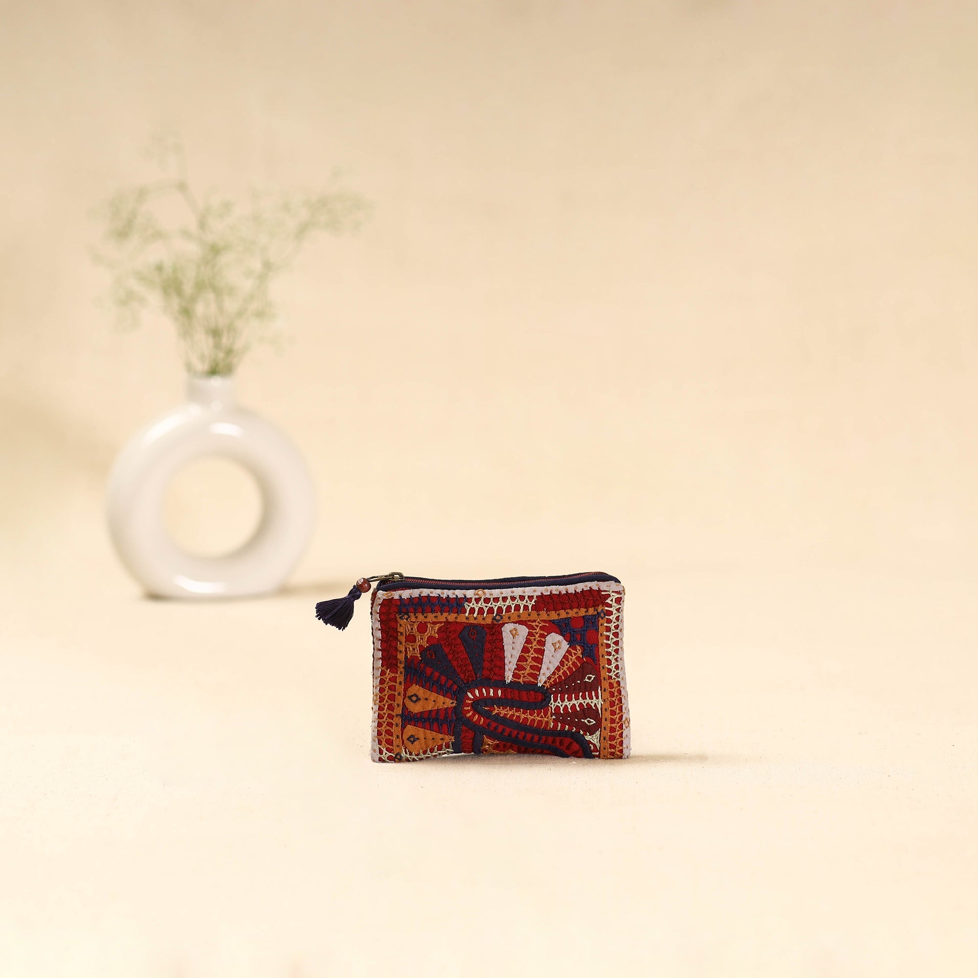 Kutch dhebariya qatab hand embroidered coin pouch 133