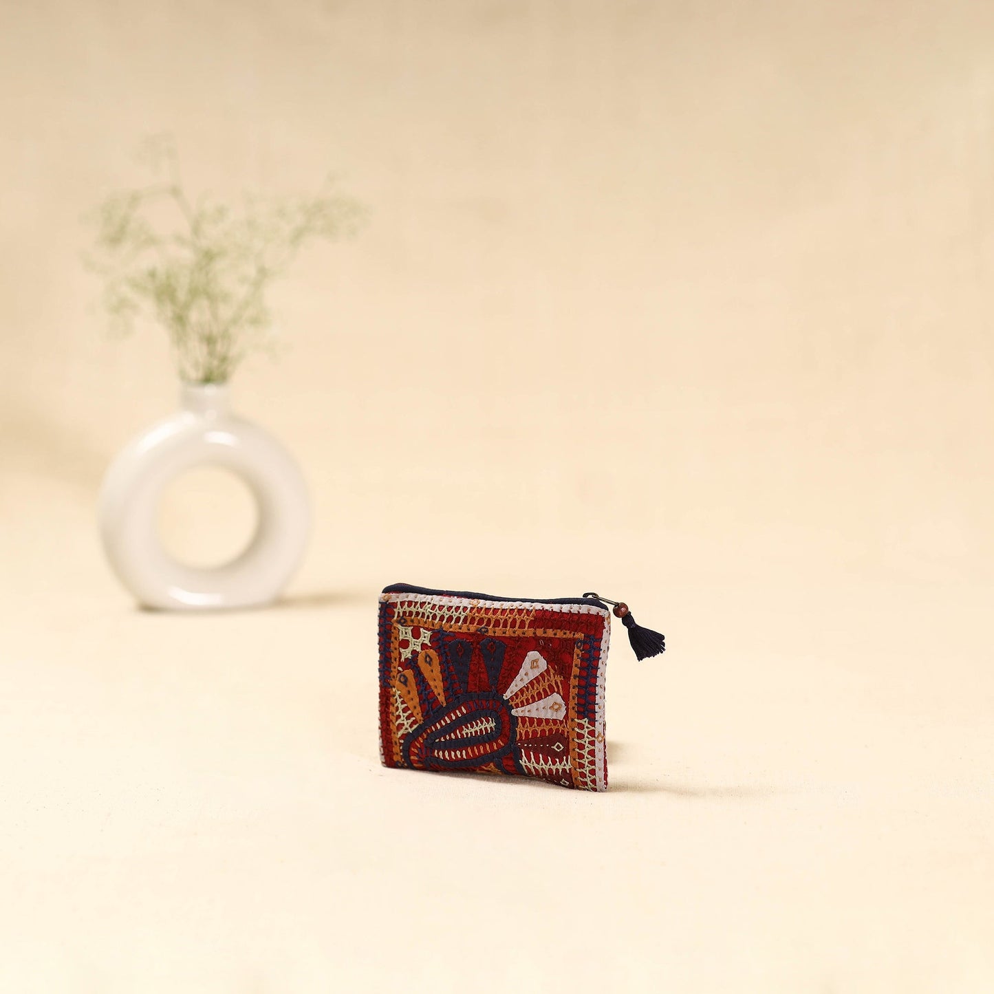 Kutch dhebariya qatab hand embroidered coin pouch 133