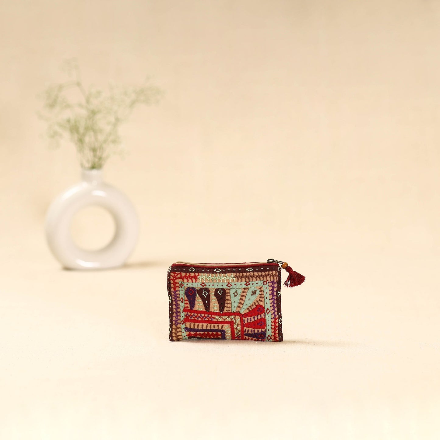 Kutch dhebariya qatab hand embroidered coin pouch 136