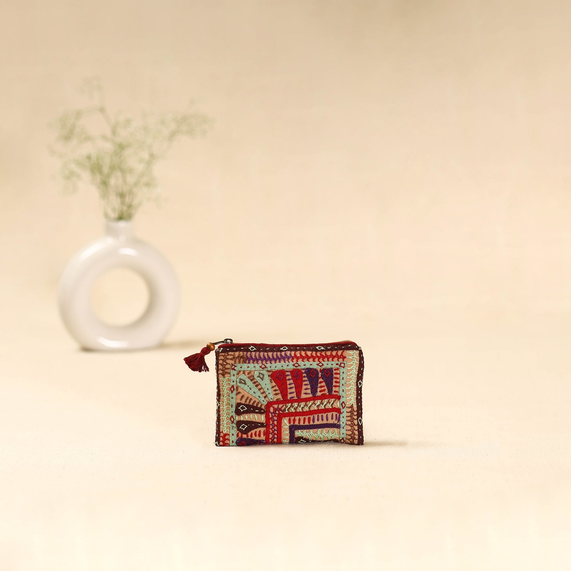 Kutch dhebariya qatab hand embroidered coin pouch 136