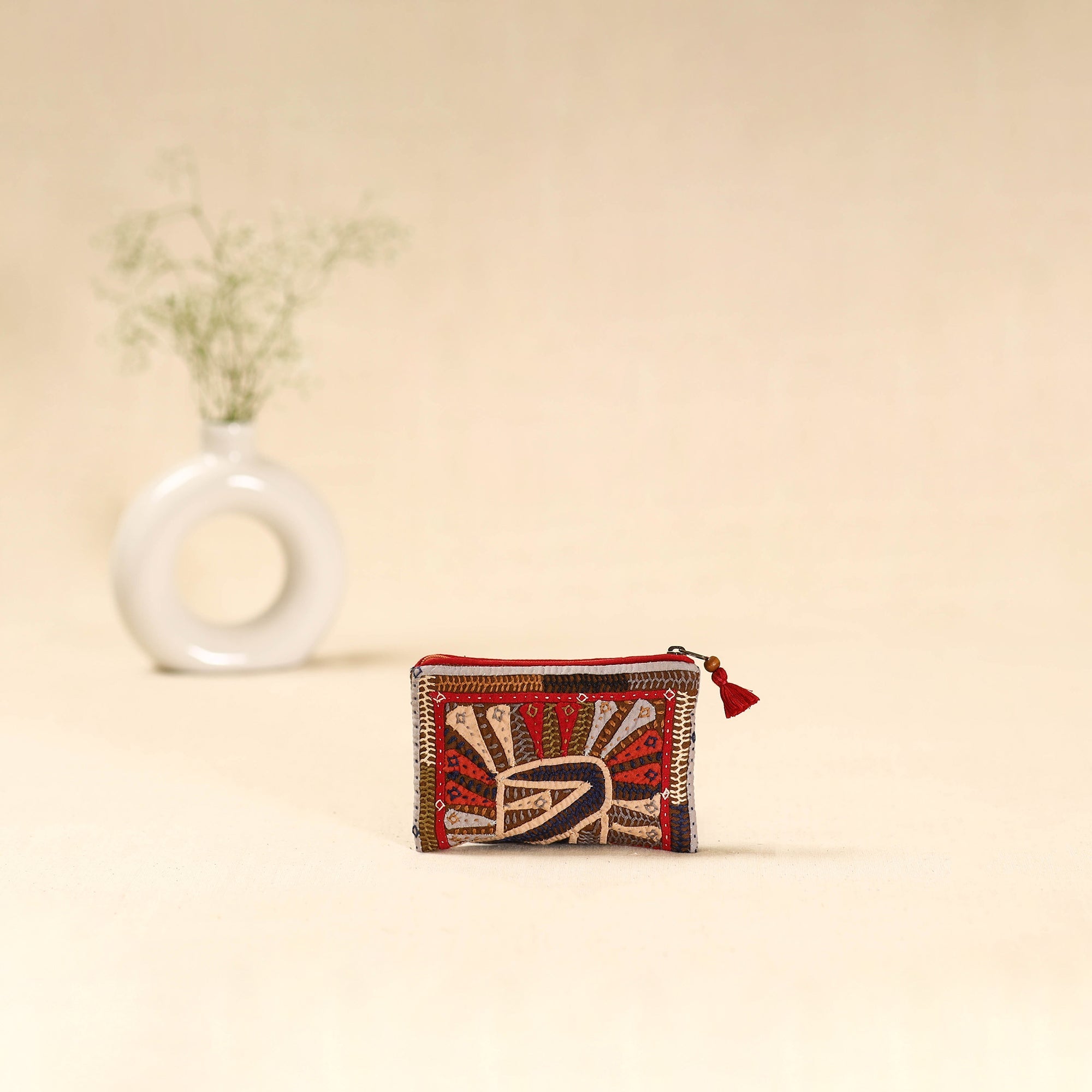 Kutch dhebariya qatab hand embroidered coin pouch 137