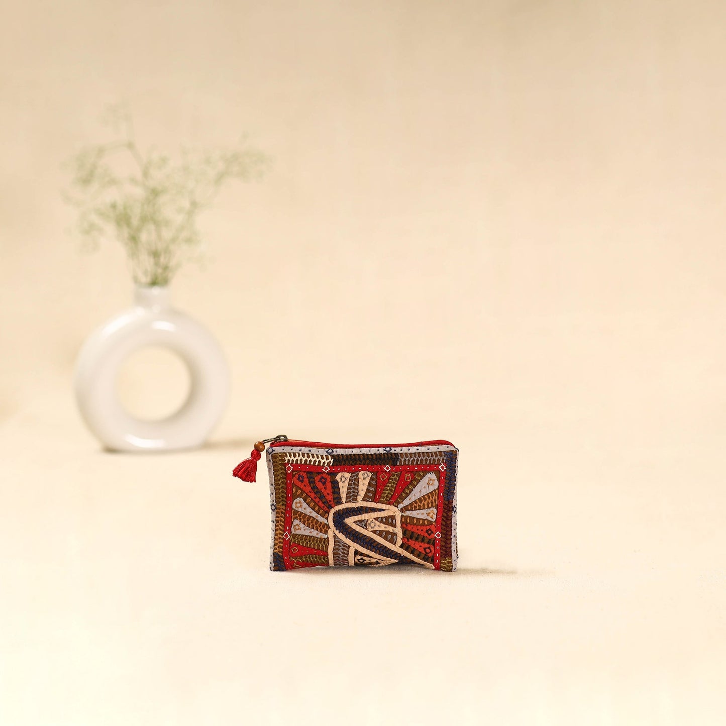 Kutch dhebariya qatab hand embroidered coin pouch 137