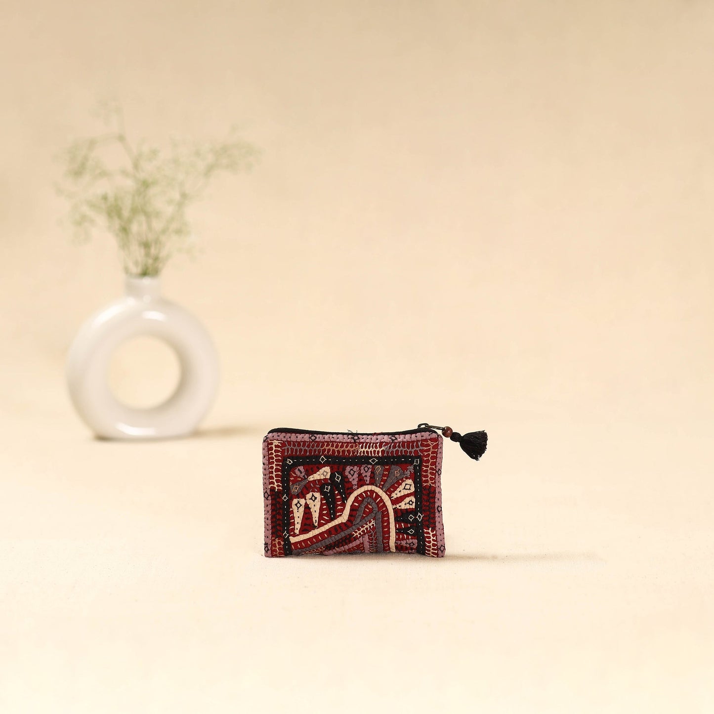 Kutch dhebariya qatab hand embroidered coin pouch 142