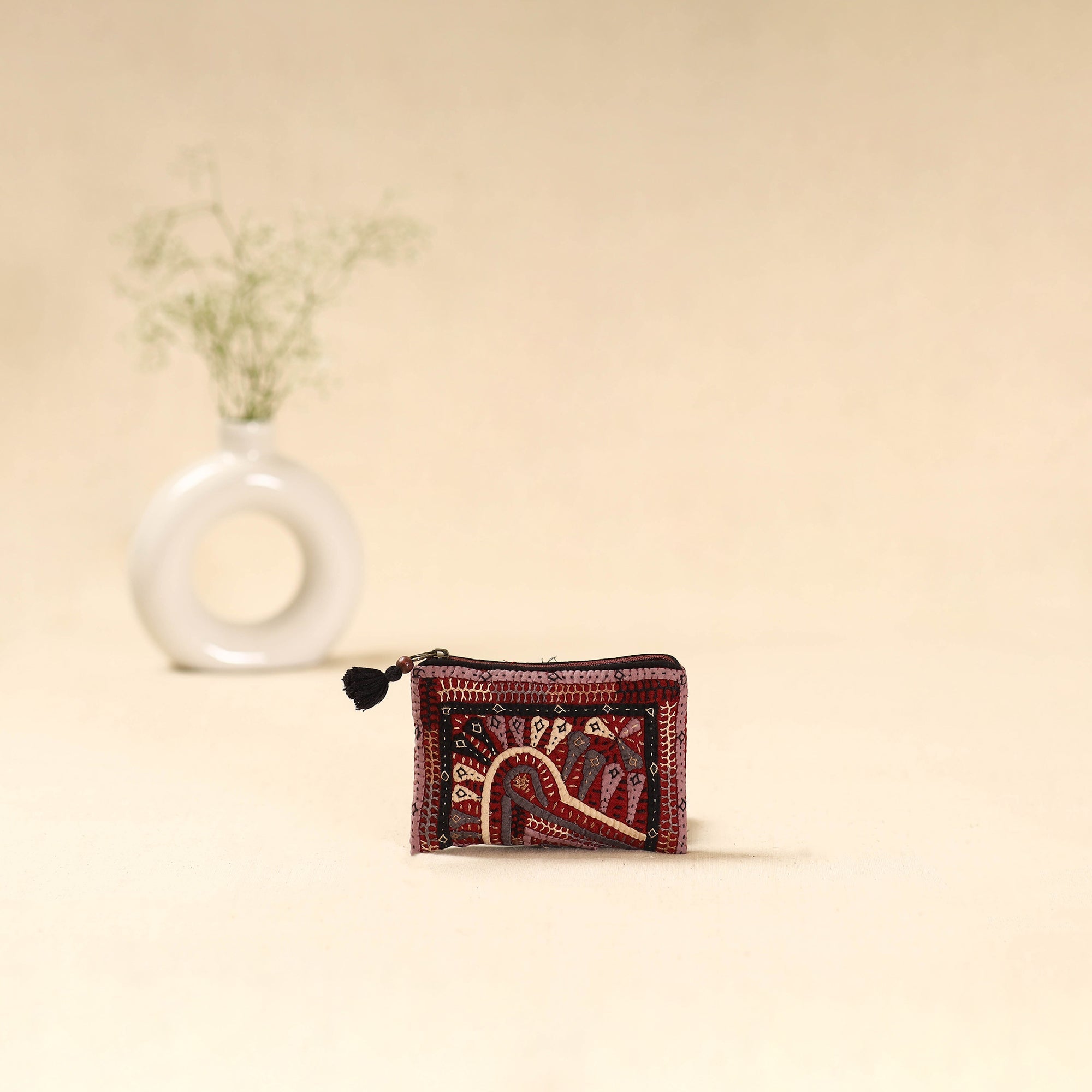 Kutch dhebariya qatab hand embroidered coin pouch 142