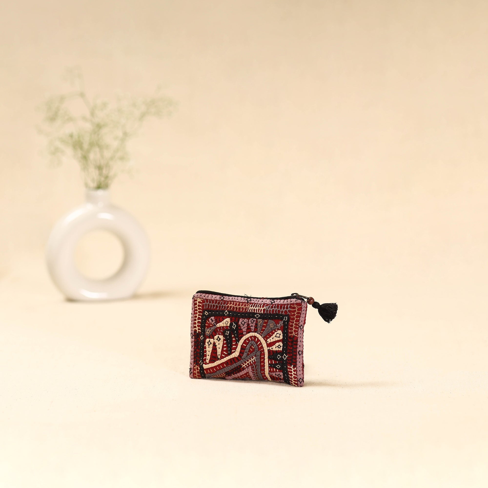 Kutch dhebariya qatab hand embroidered coin pouch 142