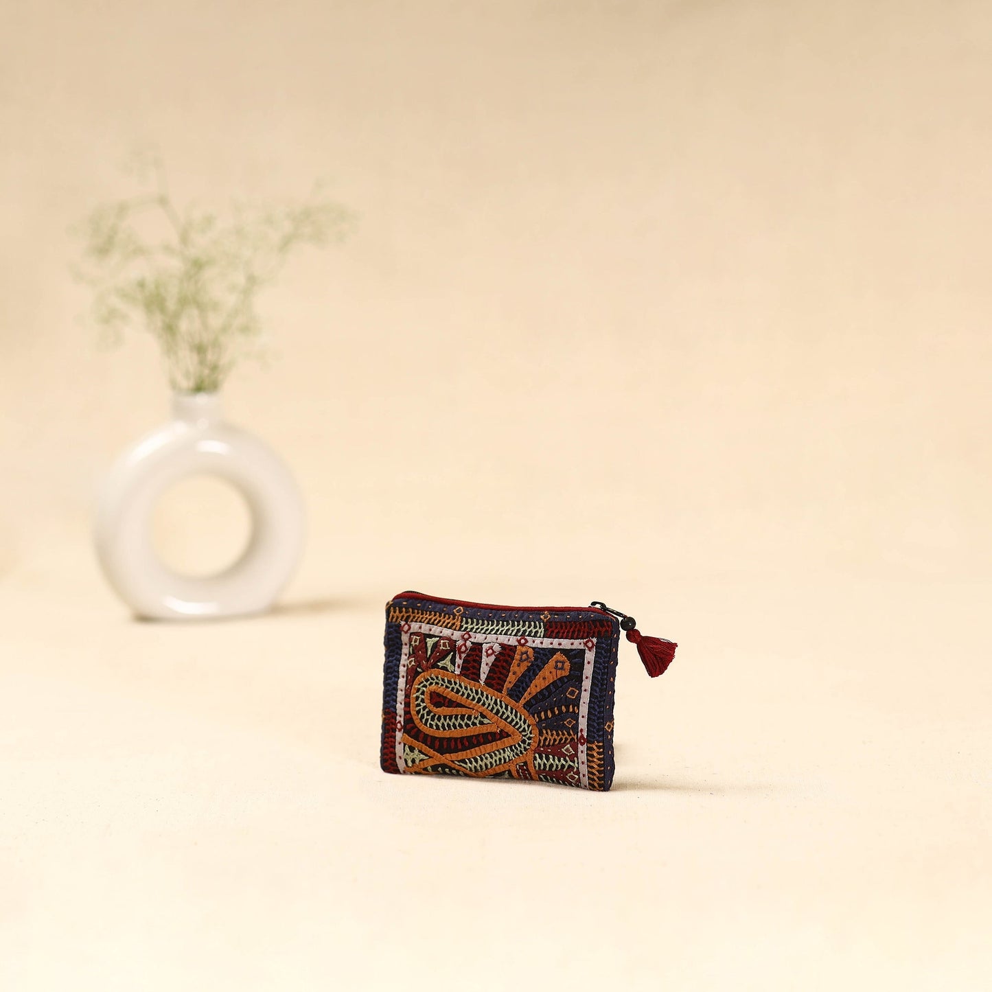 Kutch dhebariya qatab hand embroidered coin pouch 144