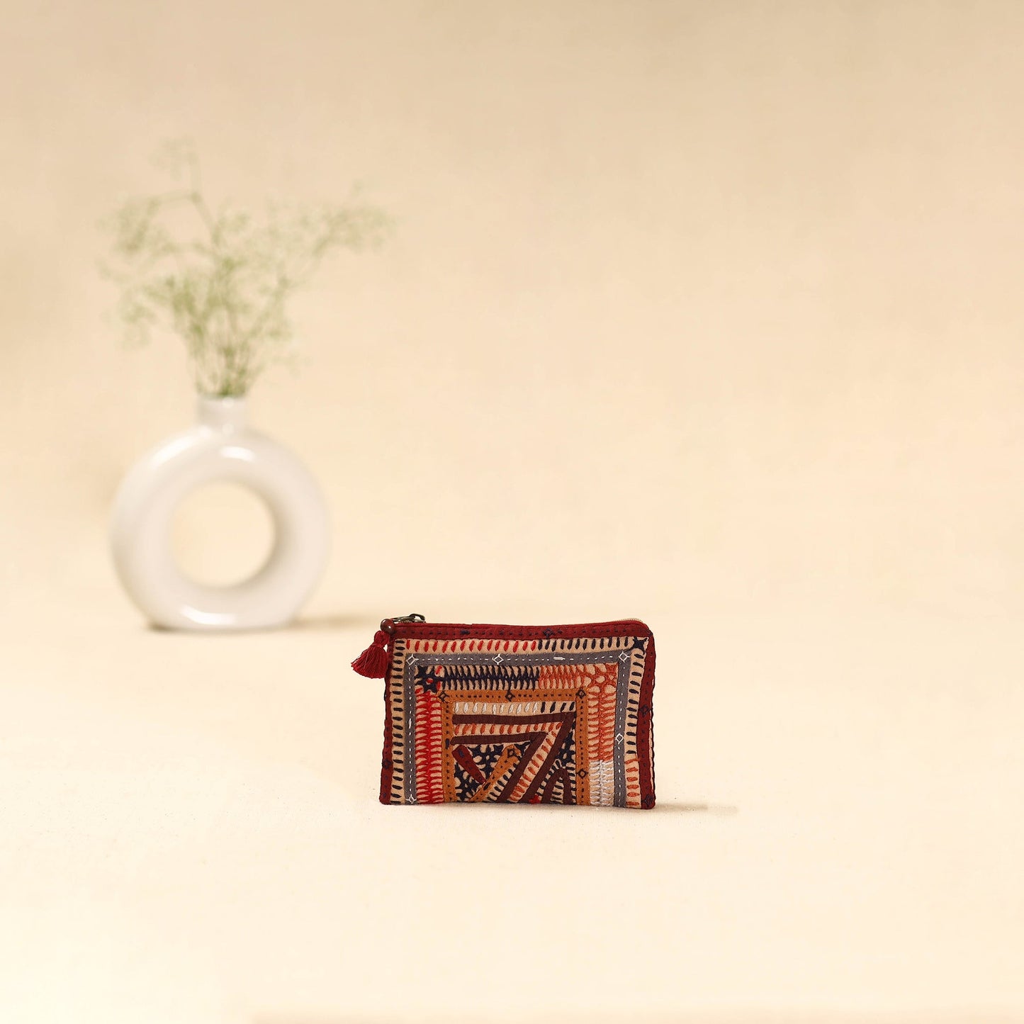 Kutch dhebariya qatab hand embroidered coin pouch 146