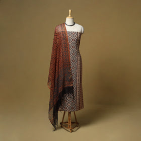 Kutch hand natural dyed 3pc unstitched dress material 09