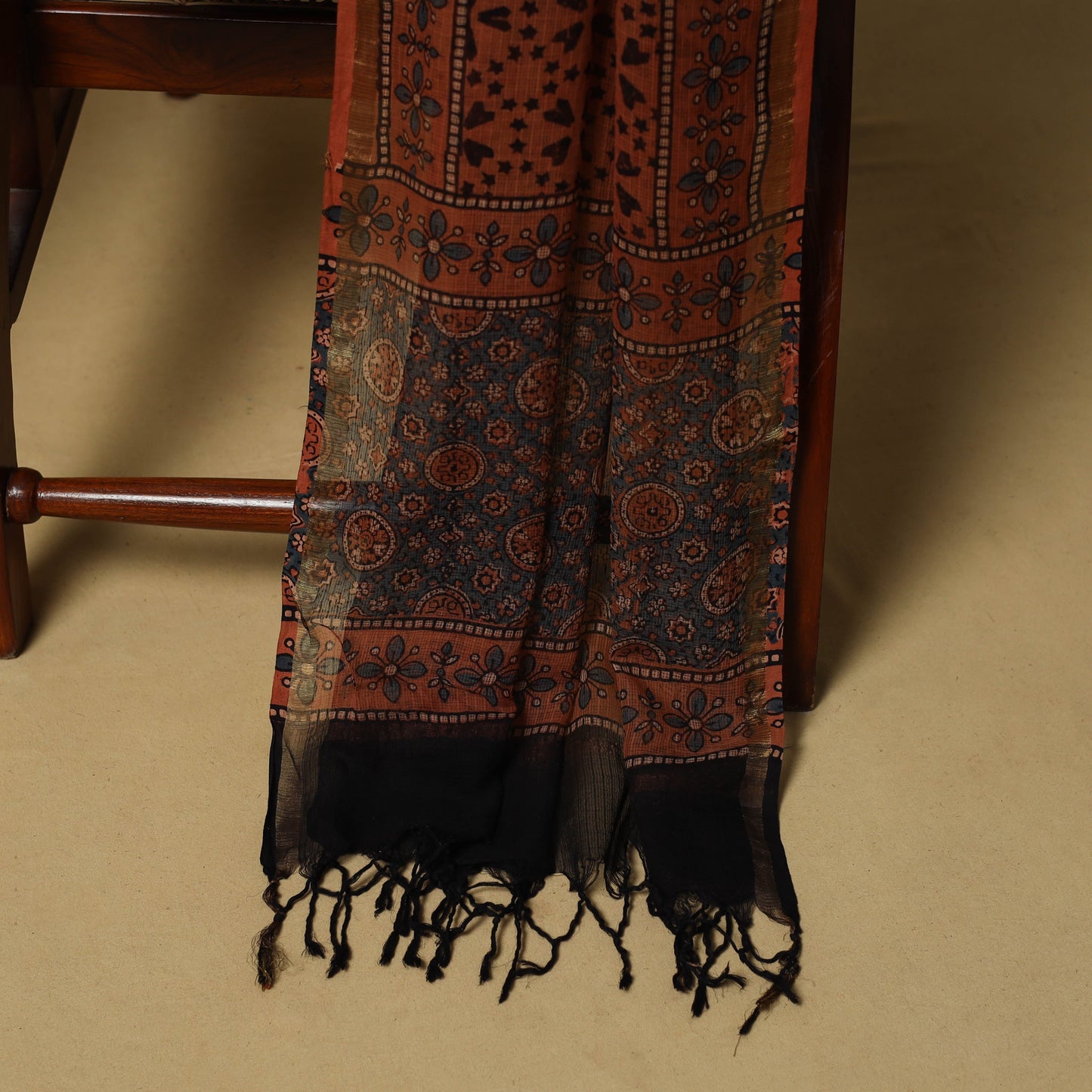 Kutch hand natural dyed 3pc unstitched dress material 09