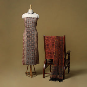 Kutch hand natural dyed 3pc unstitched dress material 09