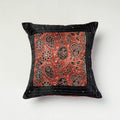  Kutch Embroidered Ajrakh Mashru Silk Cushion Cover (16 x 16 in) 