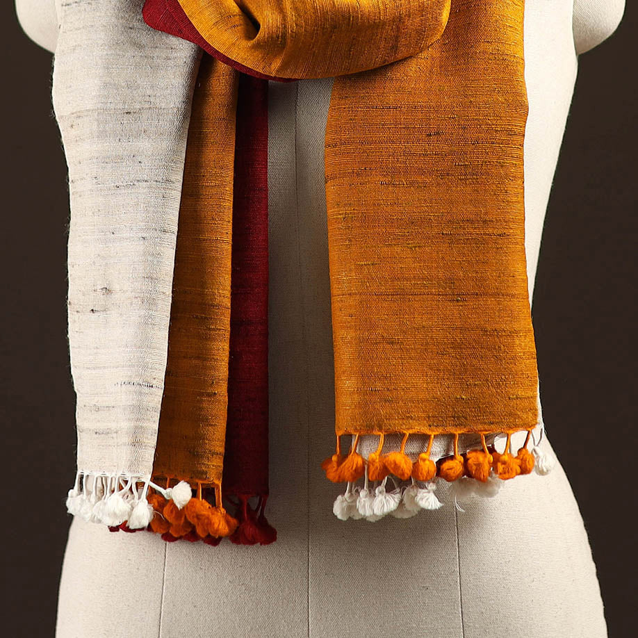 Kutch handwoven three shaded merino wool x katia silk stole