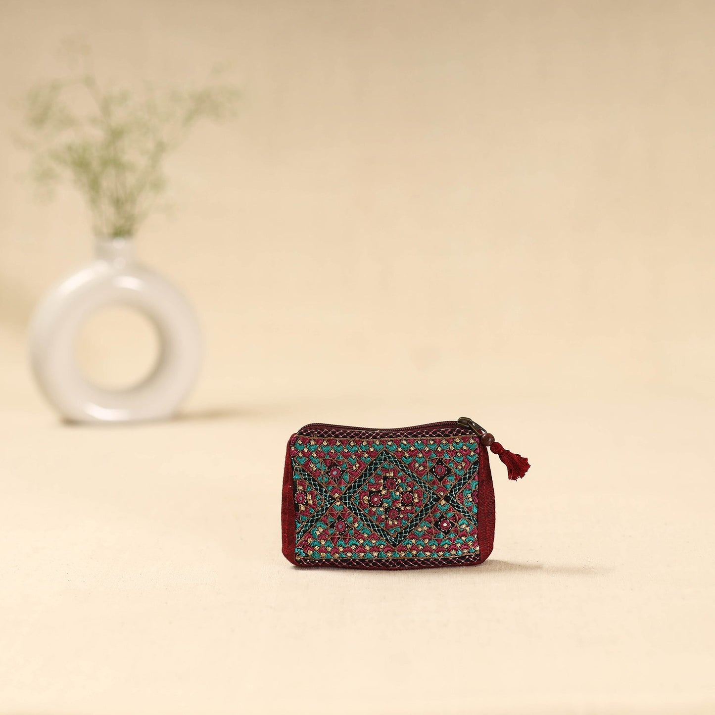 Kutch neran hand embroidered coin pouch 183 - handcrafted