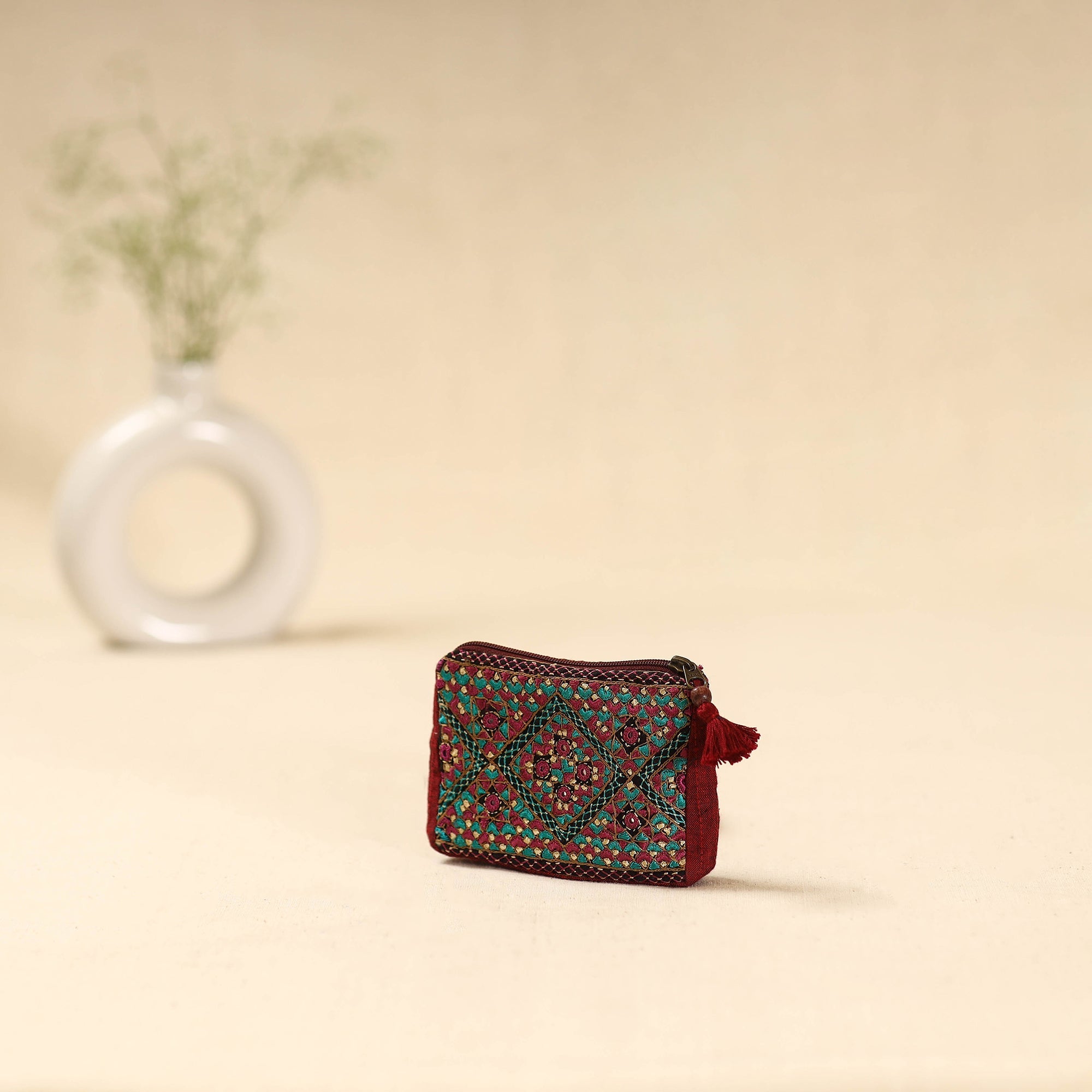 Kutch neran hand embroidered coin pouch 183 - handcrafted