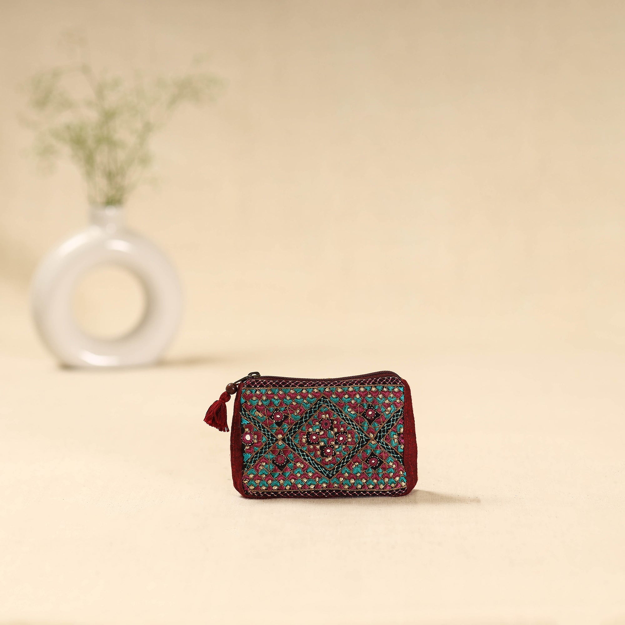 Kutch neran hand embroidered coin pouch 183 - handcrafted