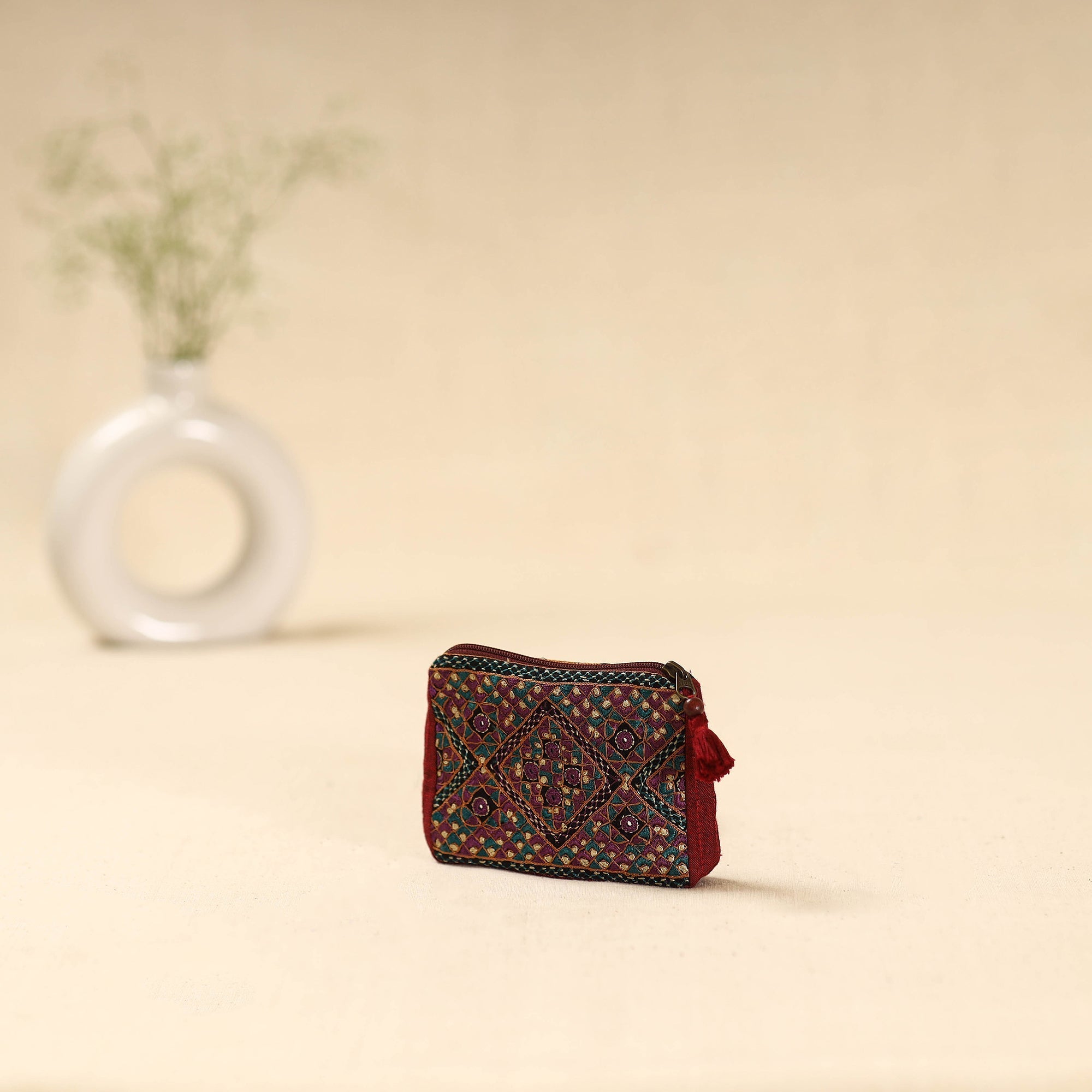 Kutch neran hand embroidered coin pouch 184 - handcrafted