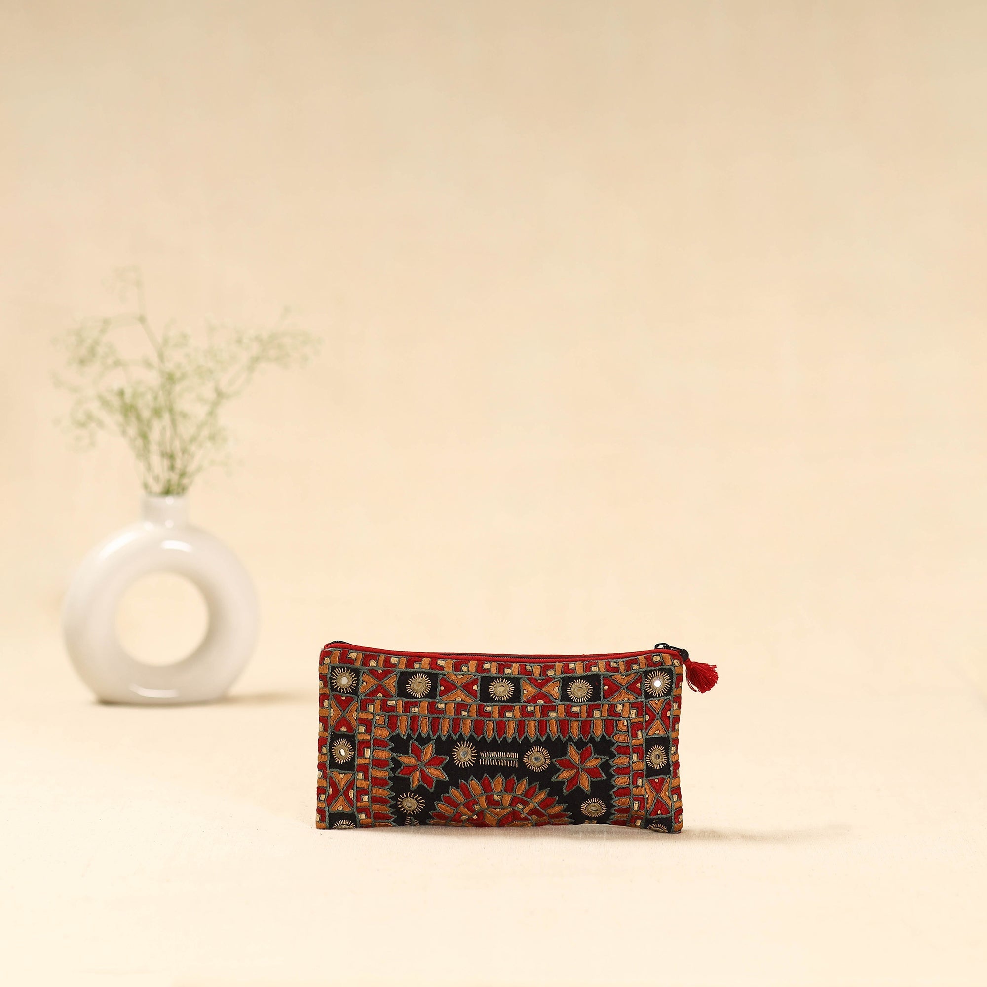 Kutch node bhori hand embroidered clutch purse 29