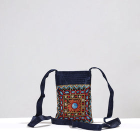 Multicolor Kutch Pakko Hand Embroidery Mashru Silk Sling Bag