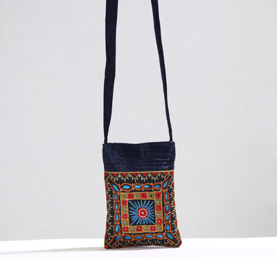 Multicolor Kutch Pakko Hand Embroidery Mashru Silk Sling Bag