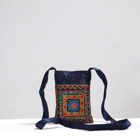 Multicolor Kutch Pakko Hand Embroidery Mashru Silk Sling Bag