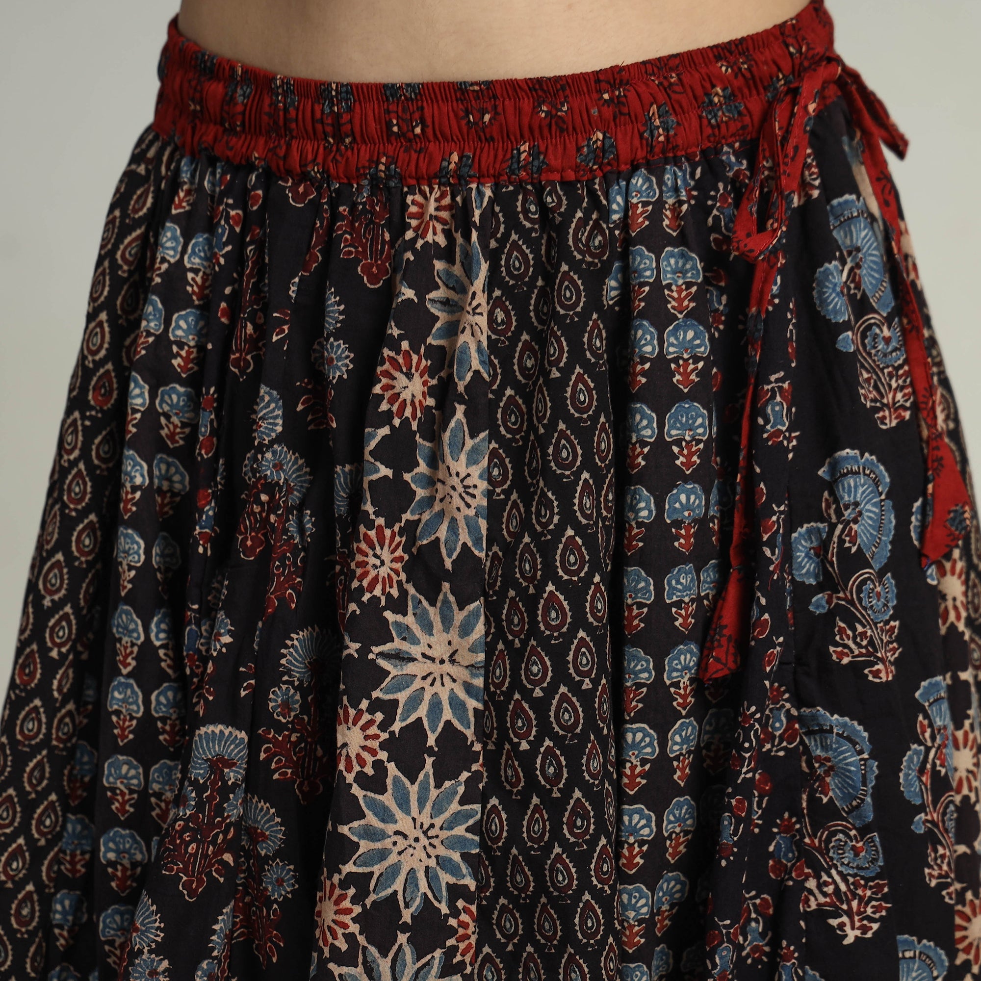 Multicolor - kutch printed 24 kali cotton long skirt 11