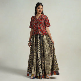 Multicolor - kutch printed 24 kali cotton long skirt 12