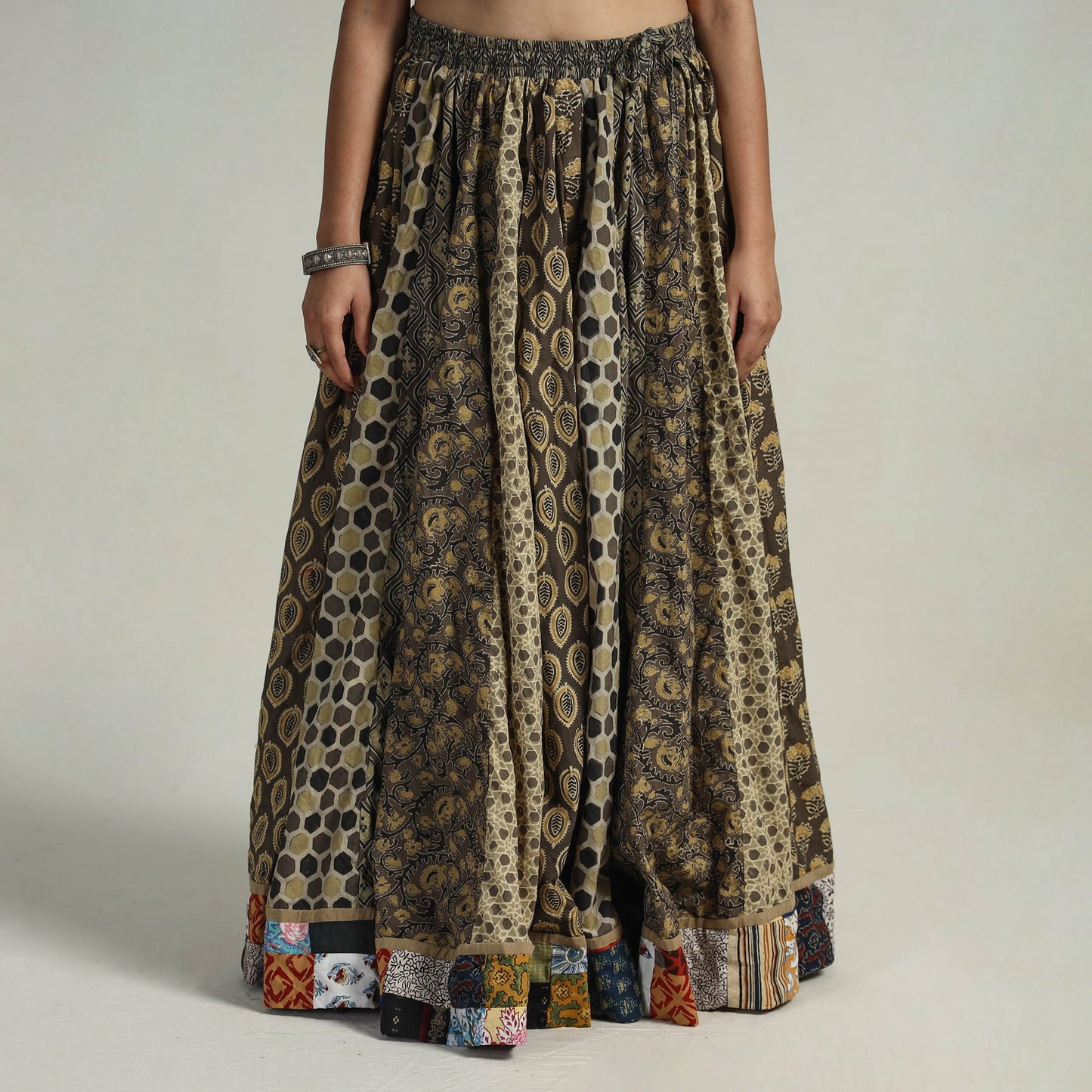Multicolor - kutch printed 24 kali cotton long skirt 12