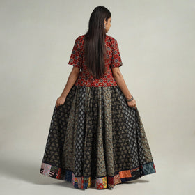 Multicolor - kutch printed 24 kali cotton long skirt 15