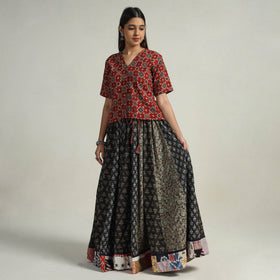 Multicolor - kutch printed 24 kali cotton long skirt 15