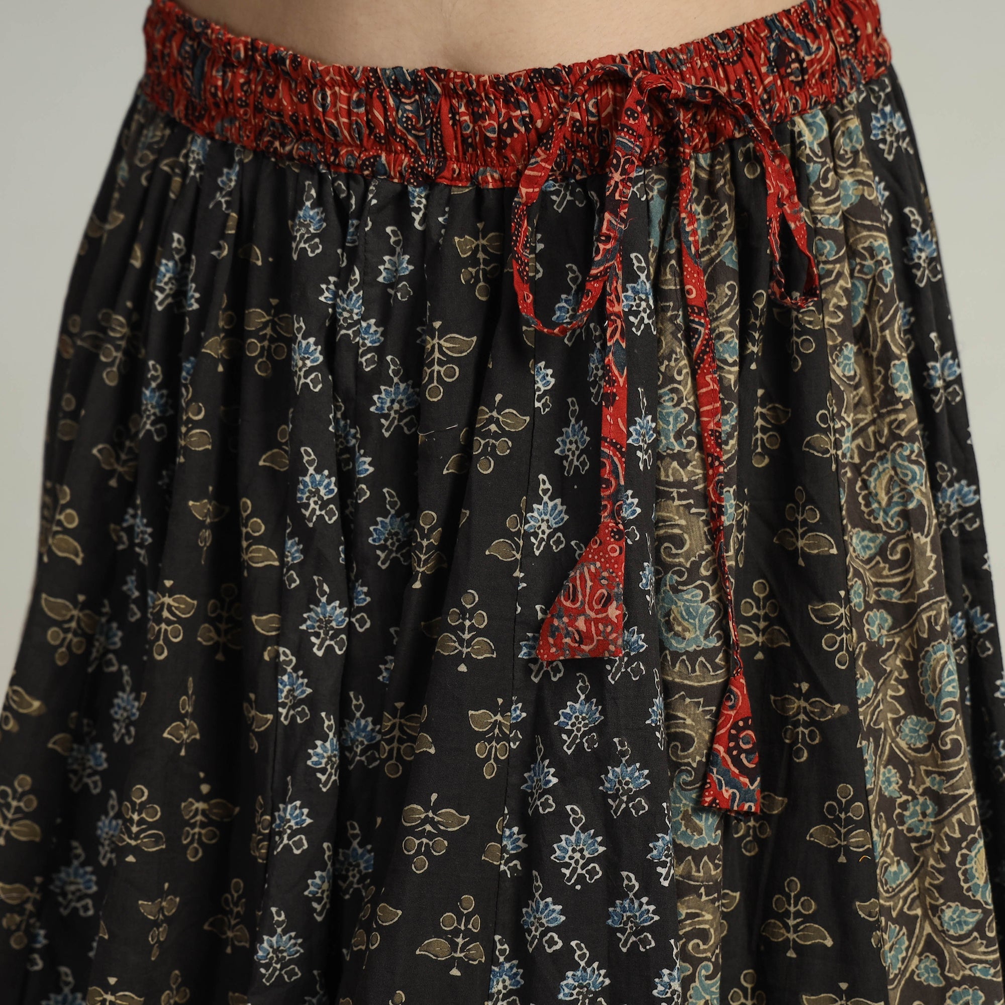 Multicolor - kutch printed 24 kali cotton long skirt 15