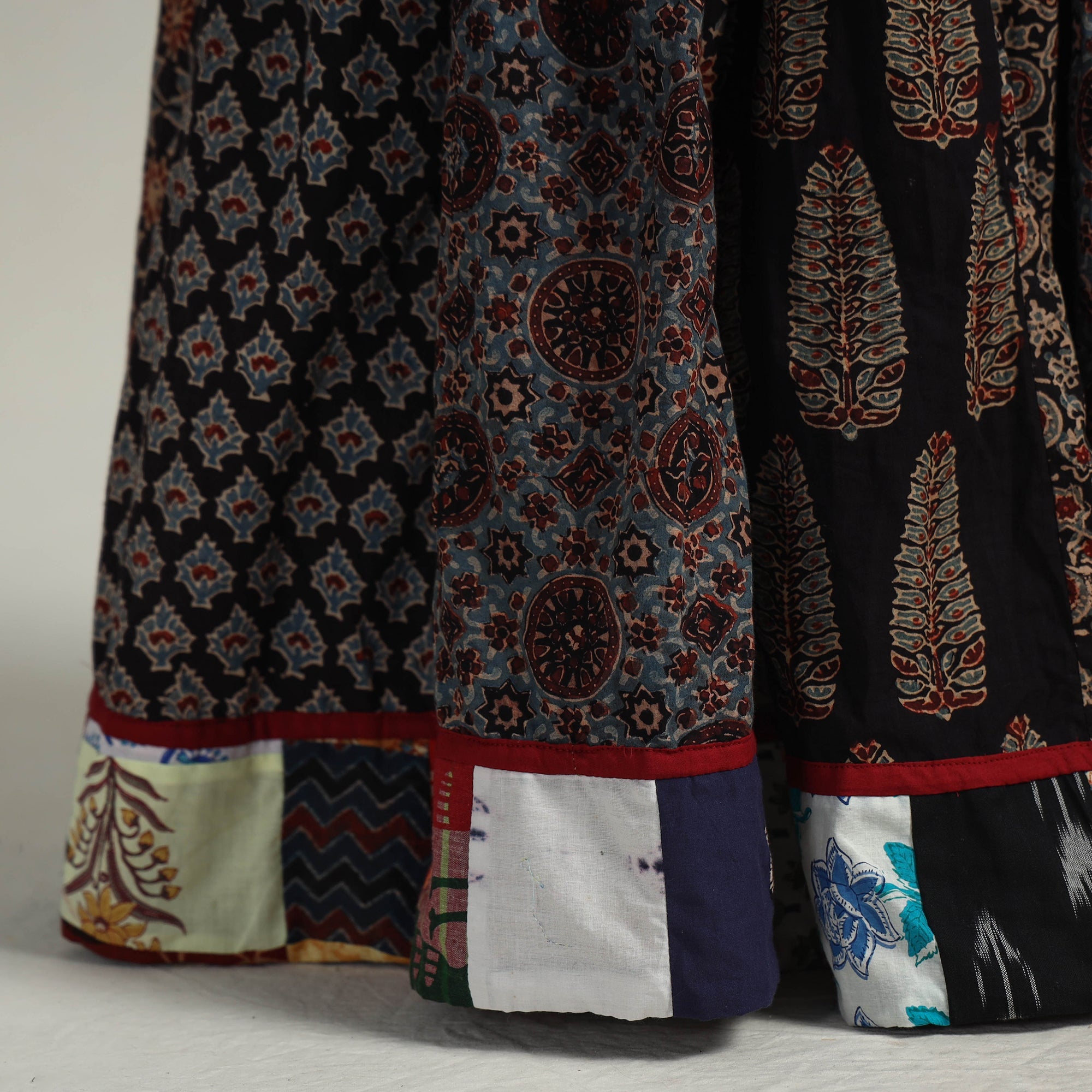 Multicolor - kutch printed 24 kali cotton long skirt 17