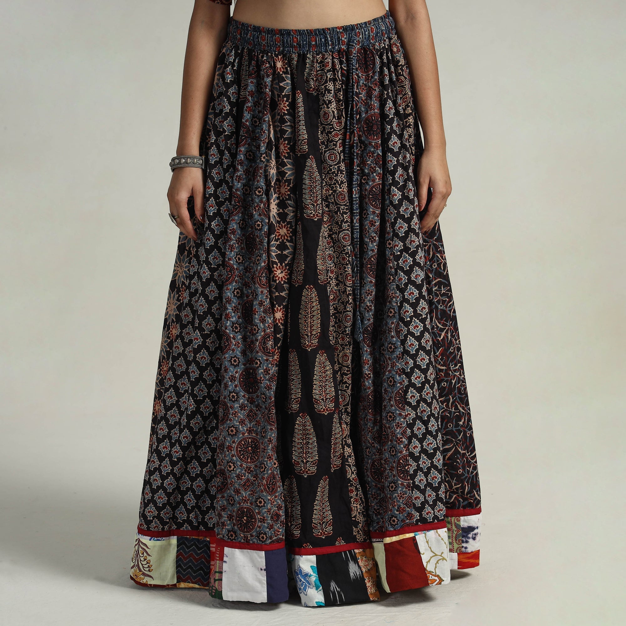 Multicolor - kutch printed 24 kali cotton long skirt 17