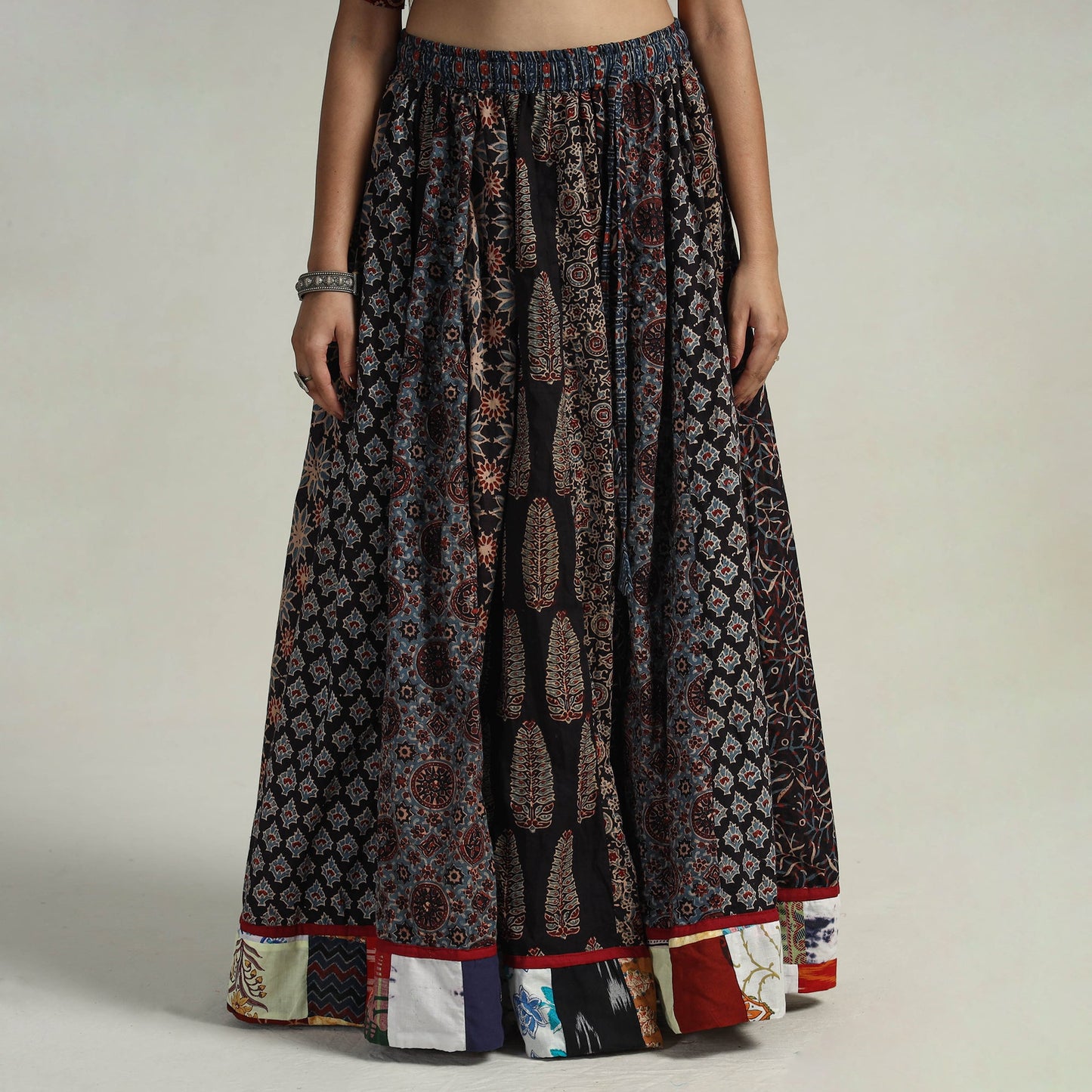 Multicolor - kutch printed 24 kali cotton long skirt 17