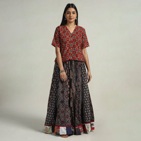 Multicolor - kutch printed 24 kali cotton long skirt 17