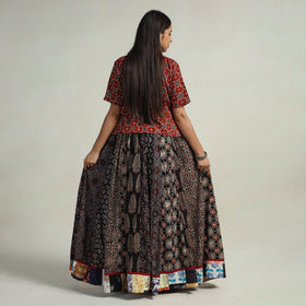 Multicolor - kutch printed 24 kali cotton long skirt 17