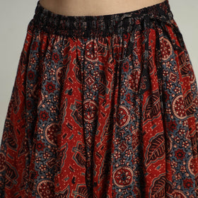 Multicolor - Kutch Block Printed 24 Kali Cotton Long Skirt 20