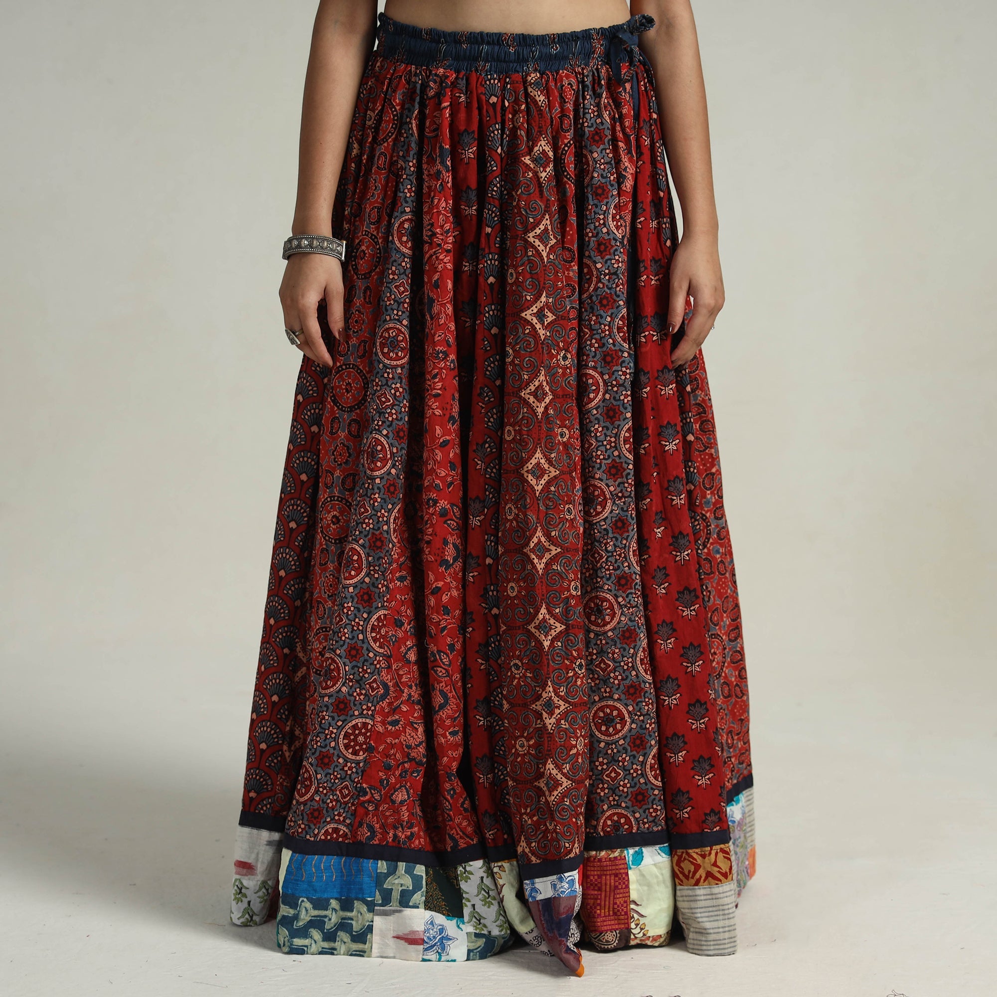 Multicolor - kutch printed 24 kali cotton long skirt 23