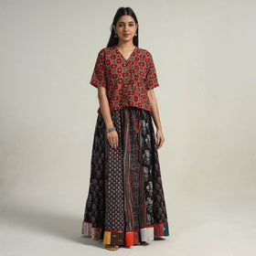 Multicolor - kutch printed 24 kali cotton long skirt 27