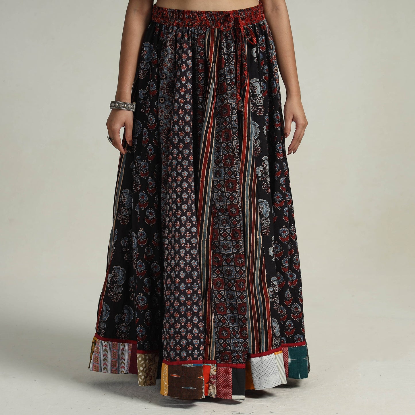 Multicolor - kutch printed 24 kali cotton long skirt 27