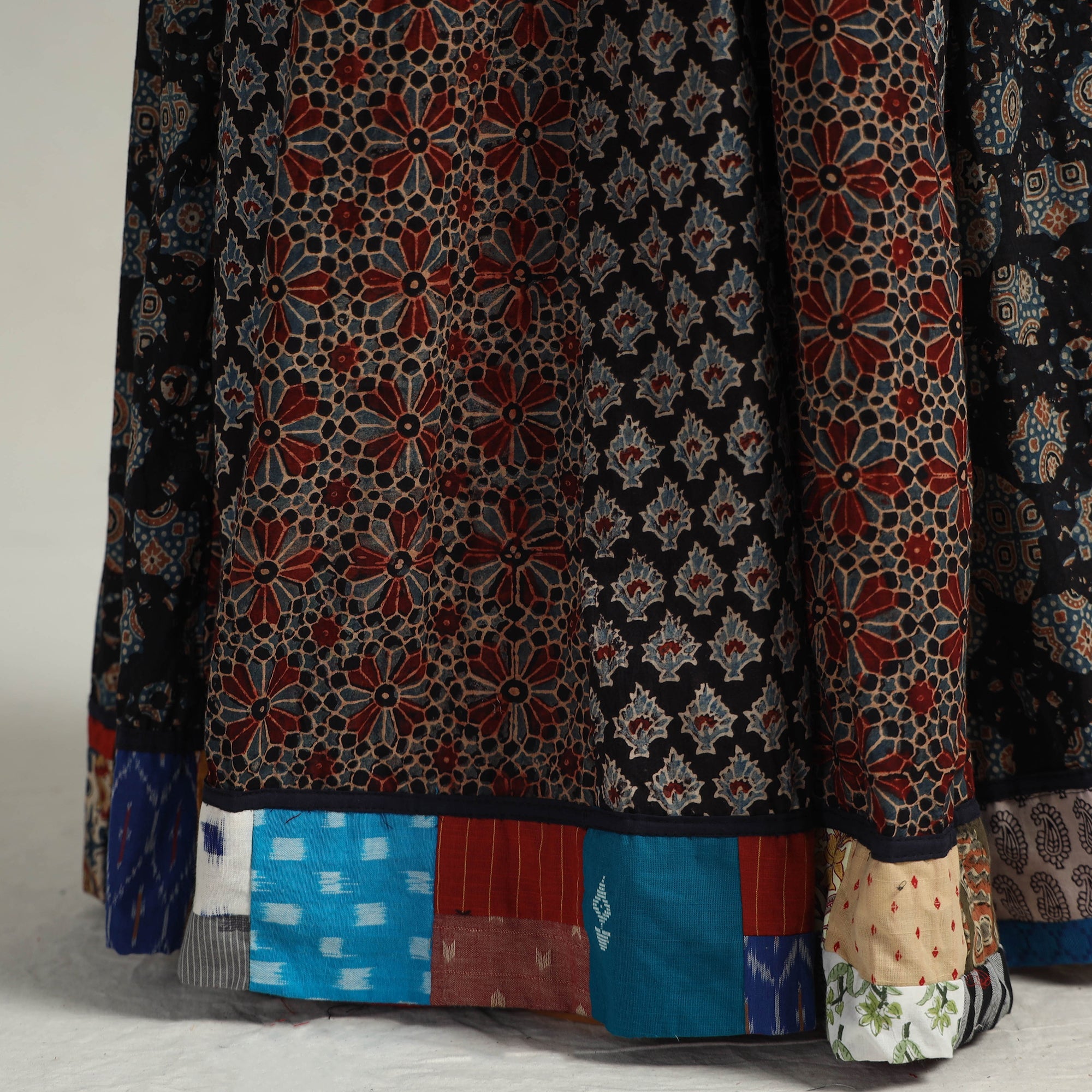 Multicolor - kutch printed 24 kali cotton long skirt 35