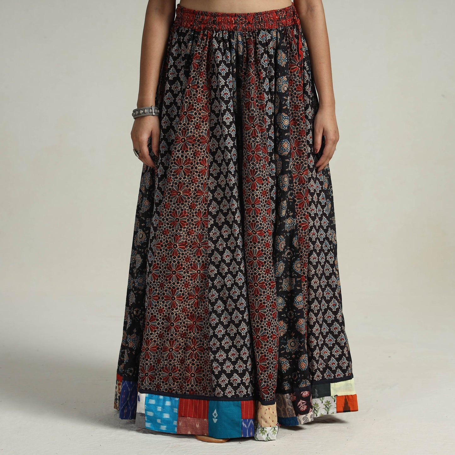 Multicolor - kutch printed 24 kali cotton long skirt 35