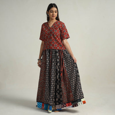 Multicolor - kutch printed 24 kali cotton long skirt 35