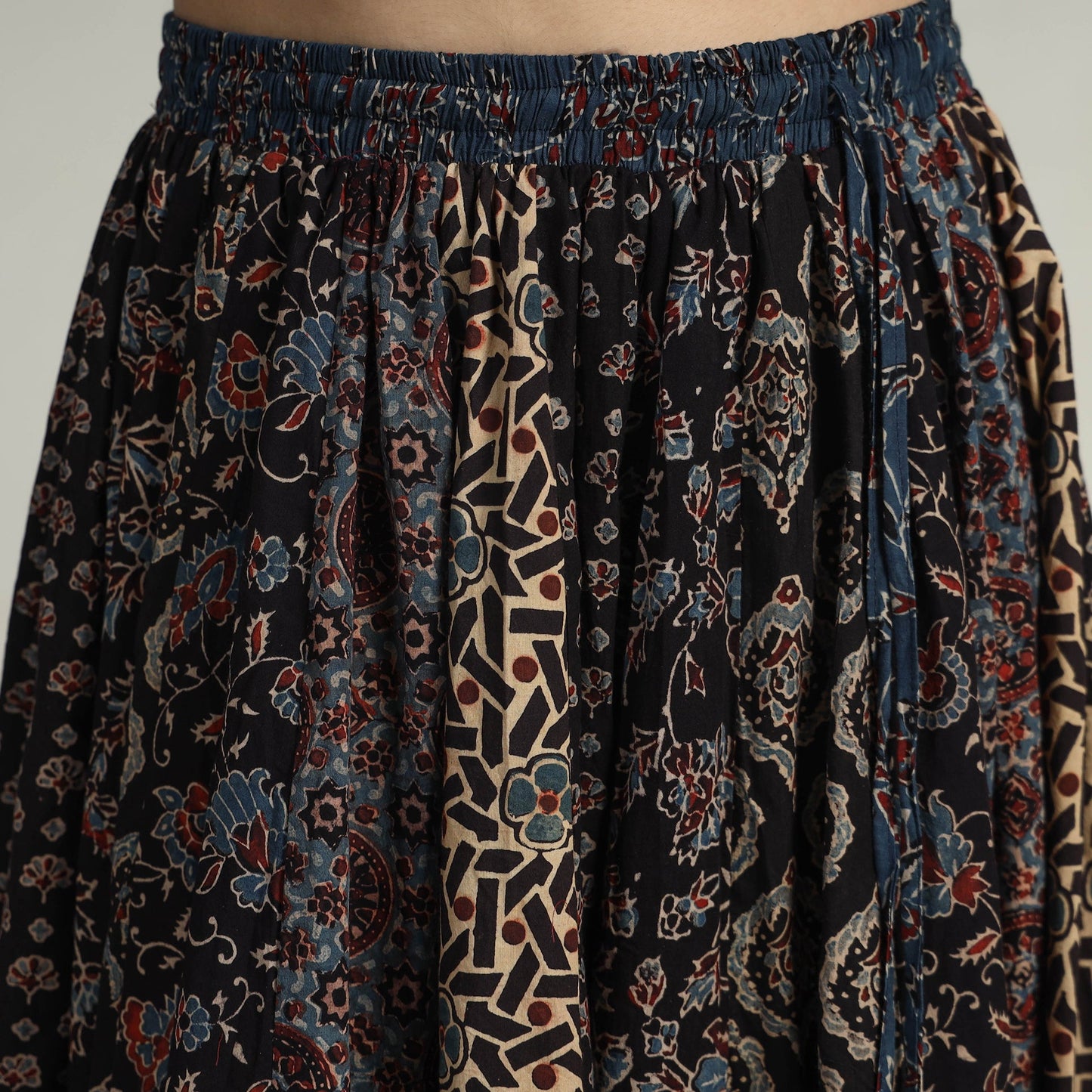 Multicolor - kutch printed 24 kali cotton long skirt 36