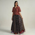 Multicolor - kutch printed 24 kali cotton long skirt 36