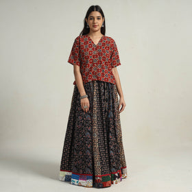 Multicolor - kutch printed 24 kali cotton long skirt 36