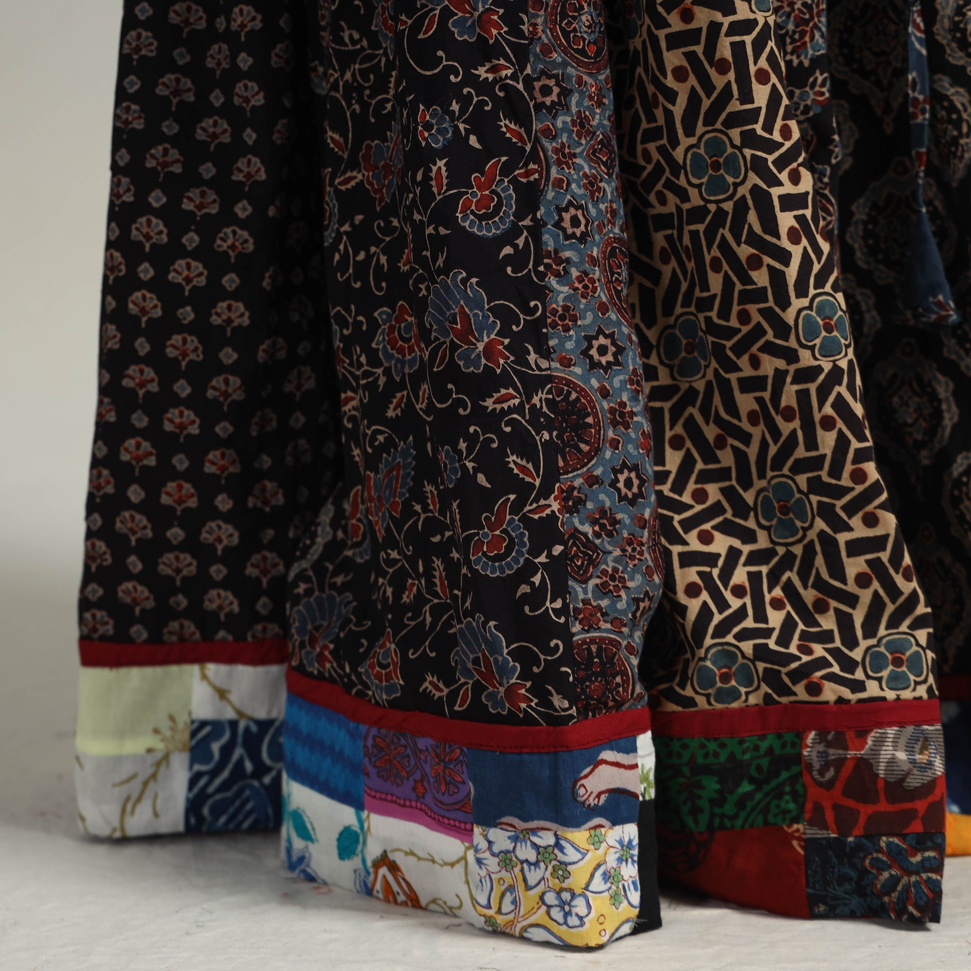 Multicolor - kutch printed 24 kali cotton long skirt 36