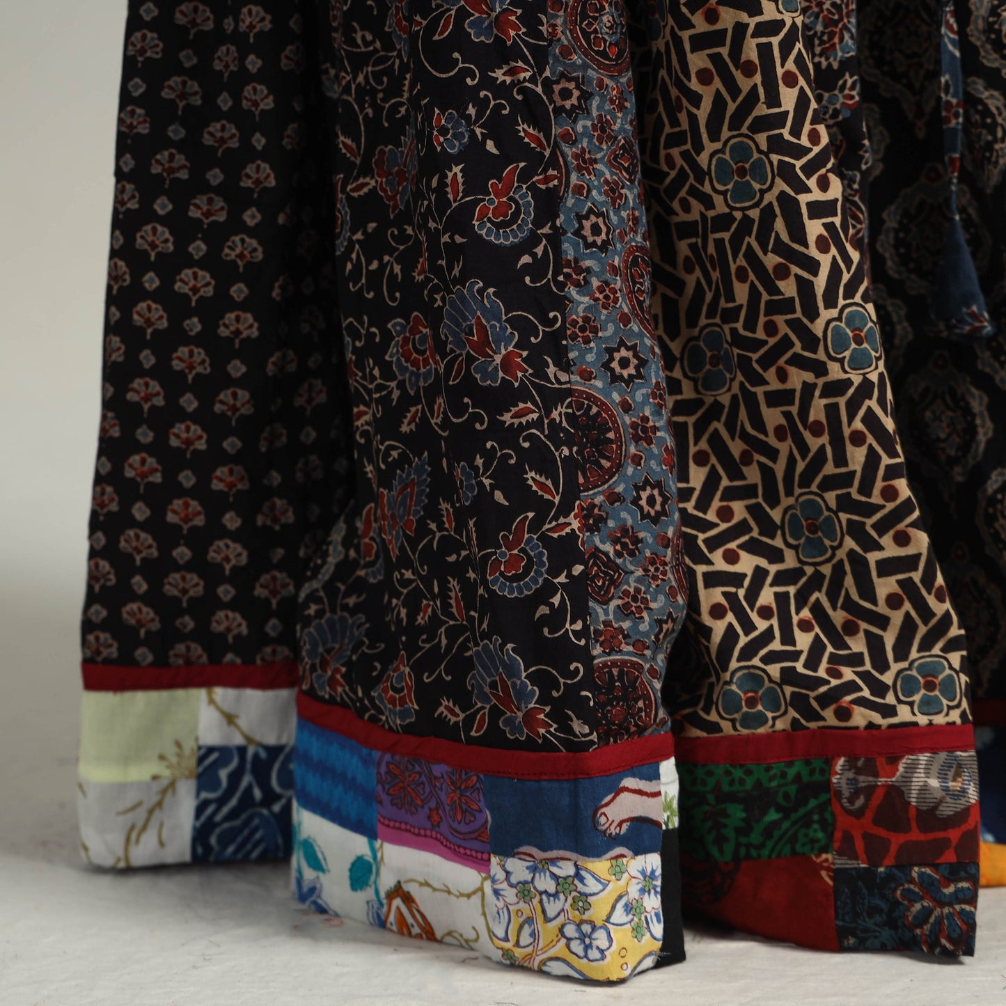 Multicolor - kutch printed 24 kali cotton long skirt 36