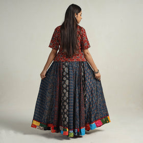 Multicolor - kutch printed 24 kali cotton long skirt 39