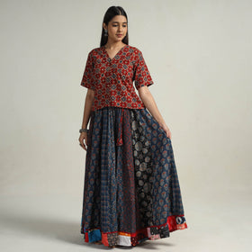 Multicolor - kutch printed 24 kali cotton long skirt 39