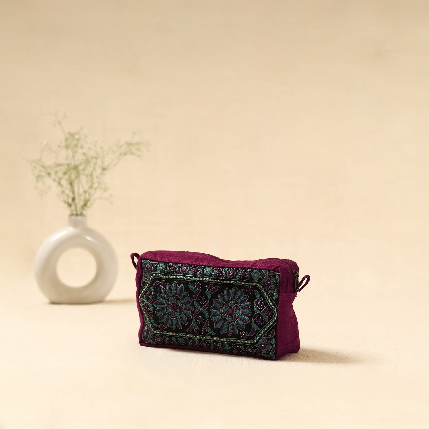 Kutch sindhi memon hand embroidered travel pouch 222